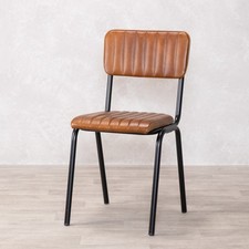 DARK TAN REAL LEATHER DINING