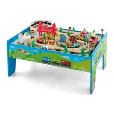 80 PCS Kids Wooden Train Track