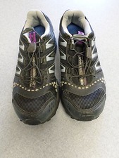 Salomon "XR Cross Max" black and silver trail running shoes, Women's 7.5
