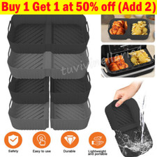 2in1 Silicone Pot for Air Fryer Dual Basket Liner Baking Pan For Ninja AF500UK,L