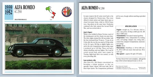 Alfa romeo 2500 1939 52 - romeo, 1939-52