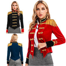 Women Ringmaster Costume Circus Jacket Coat Halloween Carnival Party Fancy Dress