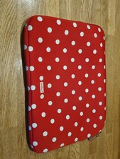 Cath Kidston Red Polka Dot Laptop Sleeve Case Neoprene 15" X 11"
