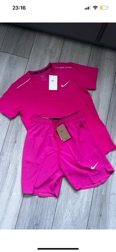 Nike miler pink tracksuit - pink,
