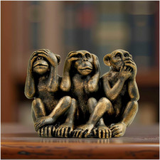 3 Wise Monkeys Statue Hear No