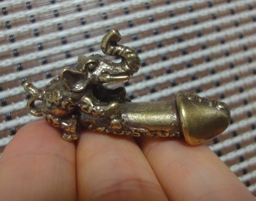 Vintage solid brass elephant - vintage,