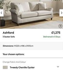 next ashford  3 Seater Sofa