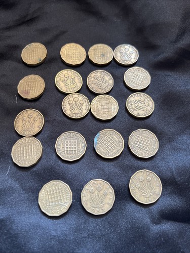 Three penny pieces - penny,