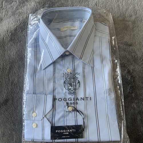 Poggianti shirt blue striped - poggianti,