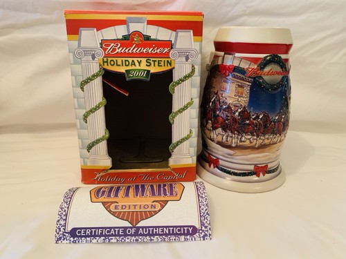 2001 budweiser holiday stein - 2001,
