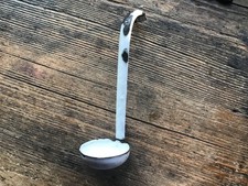 vintage enamel ladle white small retro enamelware vintage kitchen 