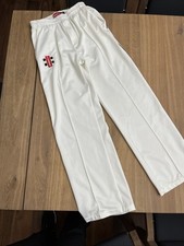 Men’s Gray Nicolls Cricket White Trousers With Pockets  - S - Clean
