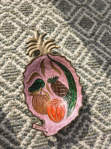 Vintage brass colourful floral - colourful,