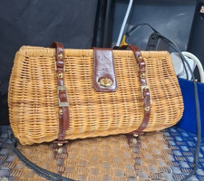 Next wicker handbag with brown