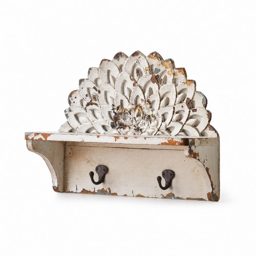 Carved wall shelf shabby chic - shelf,