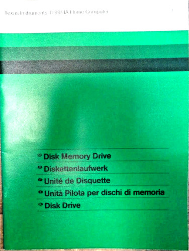 Disk memory drive - ti-99/4a, --