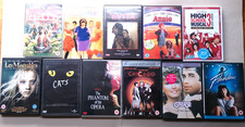 Group of 11 DVD musical films: Grease, Hair, Evita, Annie, Cats, Les Mis ....