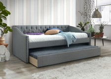 Grey Fabric Chesterfield Style
