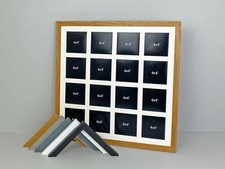 Wooden Multi Aperture Frame. Holds Sixteen 4x4" photos. Multiple Square Pictures