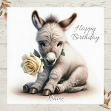 Personalised Donkey with Rose
