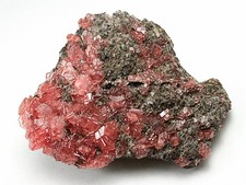 MINERALS : TRANSPARENT RHODOCHROSITE XTLS ON MATRIX FROM UCHUCCHACUA MINE, PERU