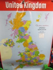 UK Map Geography Poster - EXTRA LARGE - A1 (850mm x 594mm) - Laminated