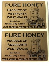 HONEY JAR LABELS, Gold