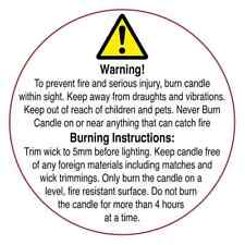 Candle Safety - Warning Labels - 30mm diameter x 144
