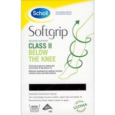 Scholl Softgrip Compression Stockings CL 2 Below Knee Closed Toe Natural Medium