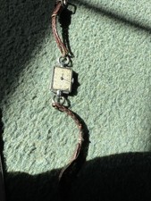 Antique French Ladies Wristwatch, Art Deco Style, Leather Strap,