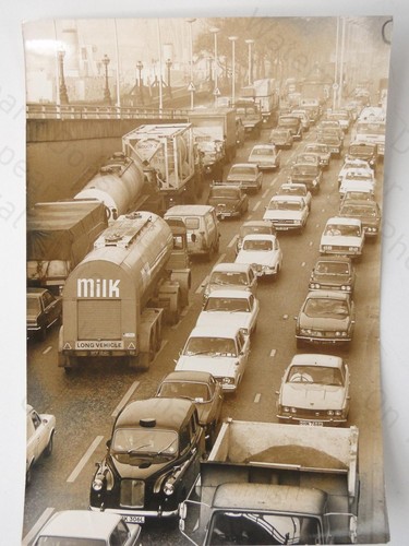 London traffic jam rail - london,