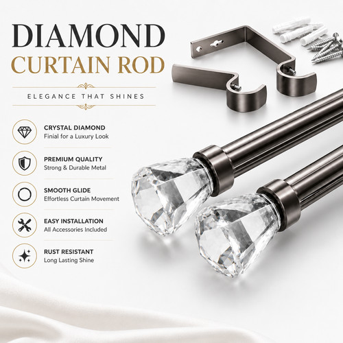 Extendable metal curtain pole - extendable,