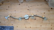 4-Way Adjustable Ceiling or Wall Spotlight Bar with Glass and Wood Design