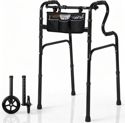 Aluminum folding walker - aluminum,