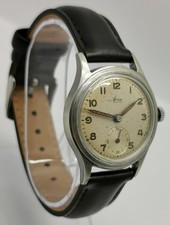 Vtg 1940 Avia Denisteel Case Military Style 15 Jewel 30mm Mechanical Gents Watch