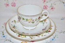GORGEOUS Wedgwood English Bone China Tea Set Mirabelle Trio Cup Saucer Plate
