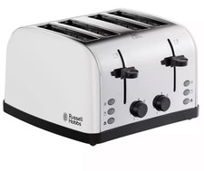 Russell Hobbs Worcester 4 Slice Toaster White Stainless Steel 28361 (SMALL DENT)