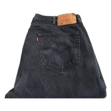 Levi 501 Straight Jeans Regular Black Waist 44 Leg 32 W44 L32 Button Fly (Q7604)