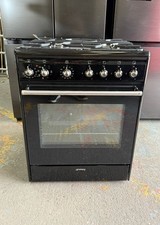 Smeg CX61GMBL 60cm Dual Fuel Cooker Black | Gas Hob 4 Burners 70L Electric Oven