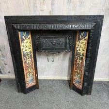 Vintage Cast Iron Tiled Fire