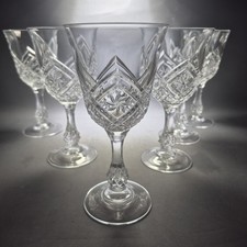 6 Cristal d'Arques Neuville Wine Glasses 11.5 cm 7" 200 ml Set Vintage Barware 