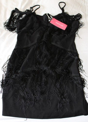 Shein belle black fringed mini - black,
