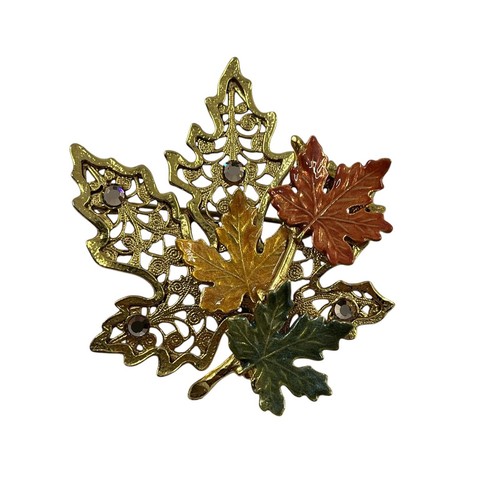 Vintage leaf pin brooch - kc,