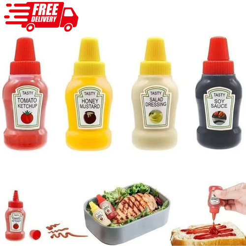 4pcs mini ketchup bottle - ketchup,