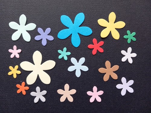 Coloured paper flowers die