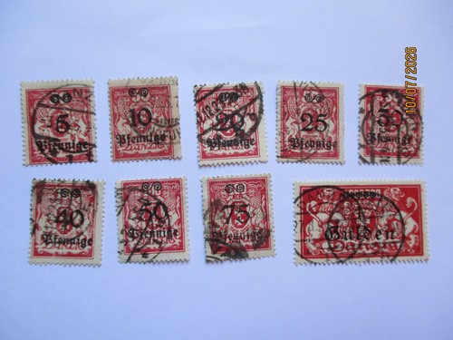 Danzig stamps 1923 surcharged - danzig,