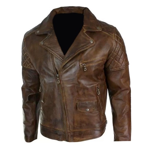 Men biker vintage tan brown - biker,