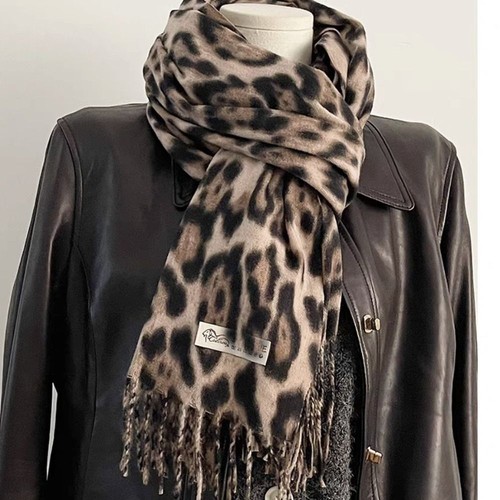 Leopard winter warm scarf - warm,