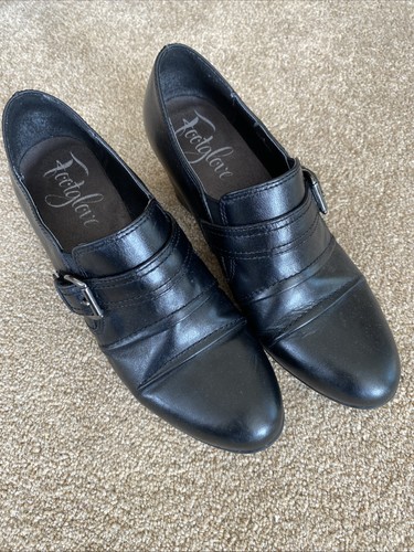 Footglove black heeled leather - black,