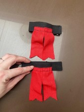 SCOTTISH KILT SOCK GARTER FLASHES SCARLET RED RIBBON BUCKLE ADJUSTS